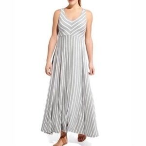 Athleta Stripe Dreamin' Maxi Dress Women's SZ XS in Light Grey Heather NEW